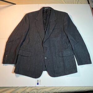Barrington Men’s 46R Charcoal Wool Blazer Sport Coat Classic Tailored Jacket
